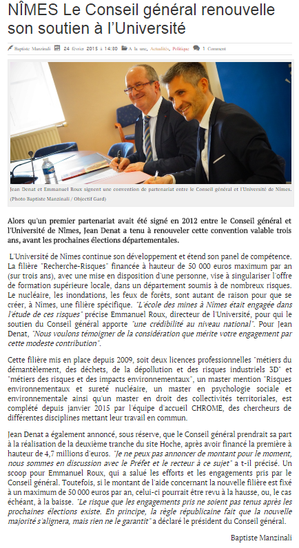 Subvention CRA - article Objectif Gard
